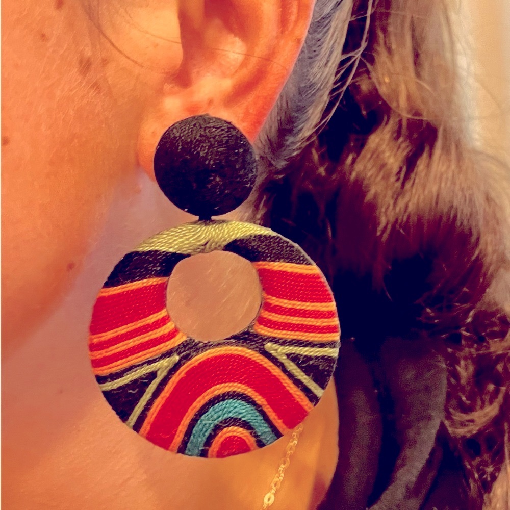 Vintage String Art 60’s Inspired Hoop Earrings